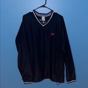 Nike Baseball Navy V-Neck Windbreaker with Red Logo